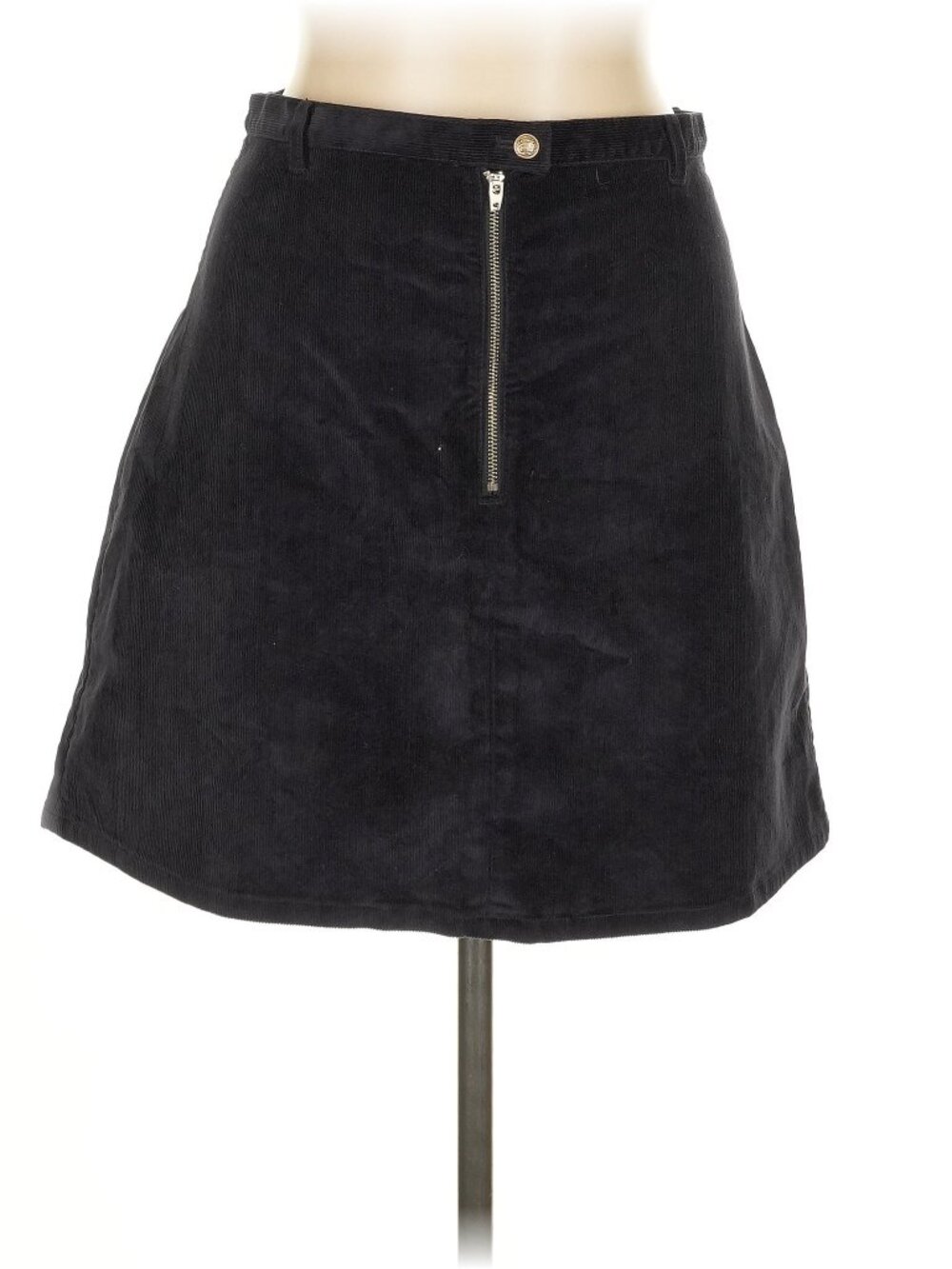 Paris Atelier & Other Stories Corduroy black a-line skirt with zipper 10